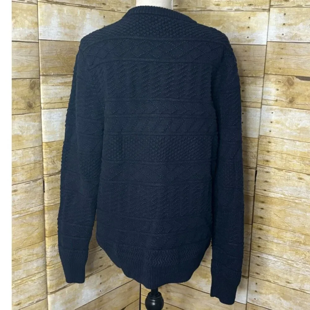 J. CREW COTTON CABLE KNIT HEAVYWEIGHT PREPPY CASUAL CLASSIC ROUND NECK SWEATER